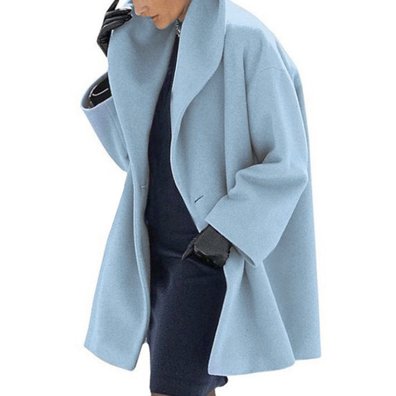 Plus Size Oversized Wool-Like Hooded Coat