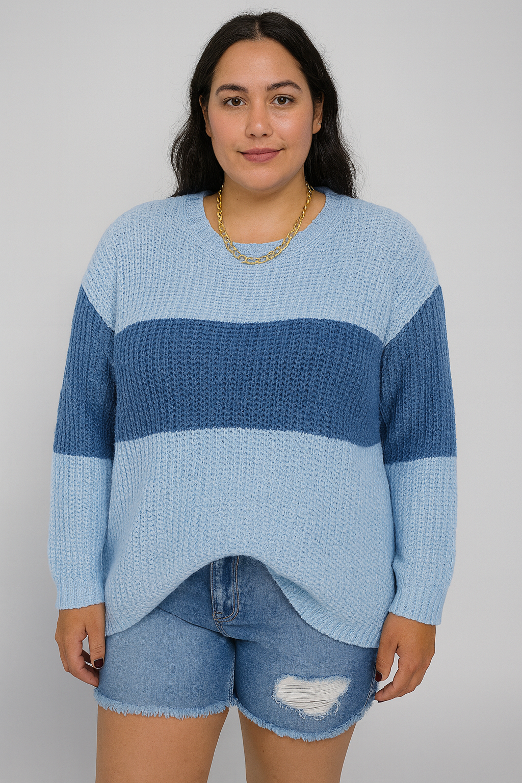Ladies Sweater Stitching Knitted Sweater
