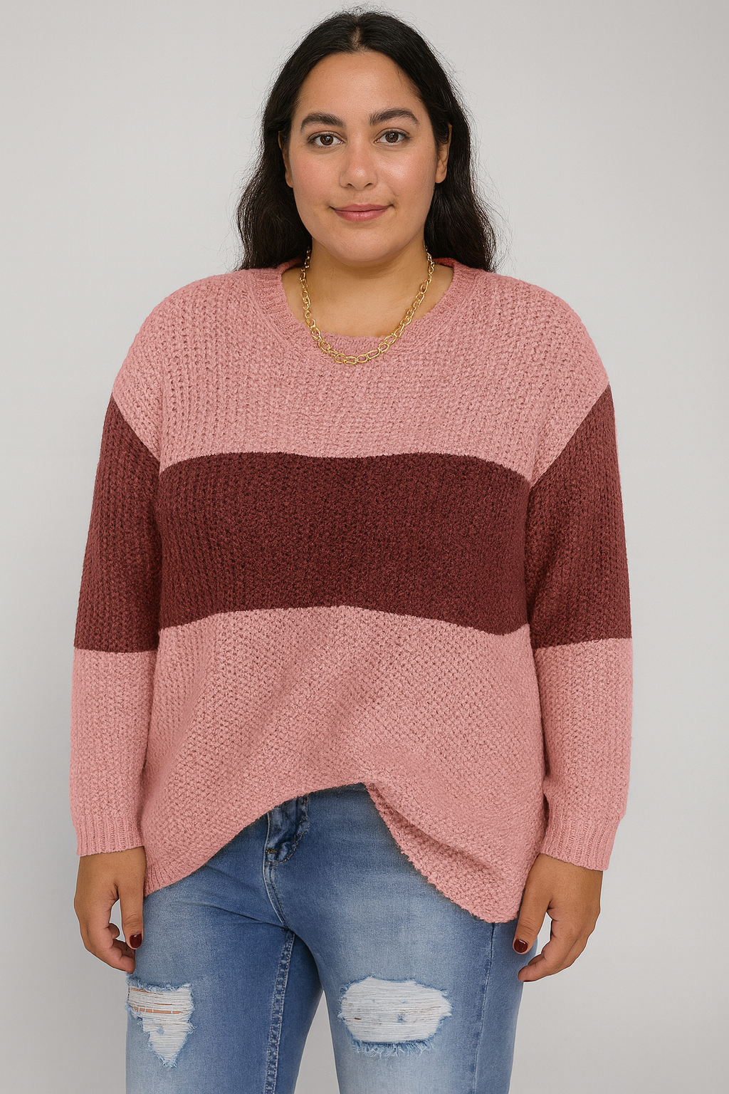 Ladies Sweater Stitching Knitted Sweater