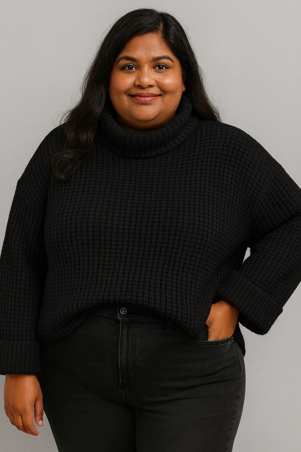 Turtleneck loose sweater ladies sweater