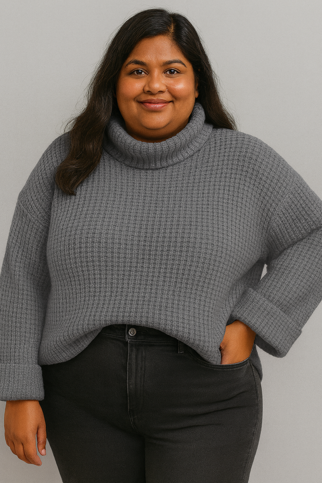 Turtleneck loose sweater ladies sweater