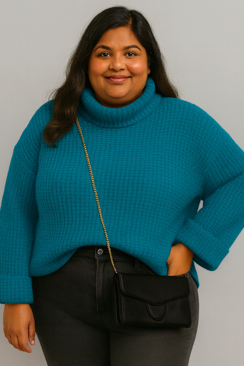 Turtleneck loose sweater ladies sweater