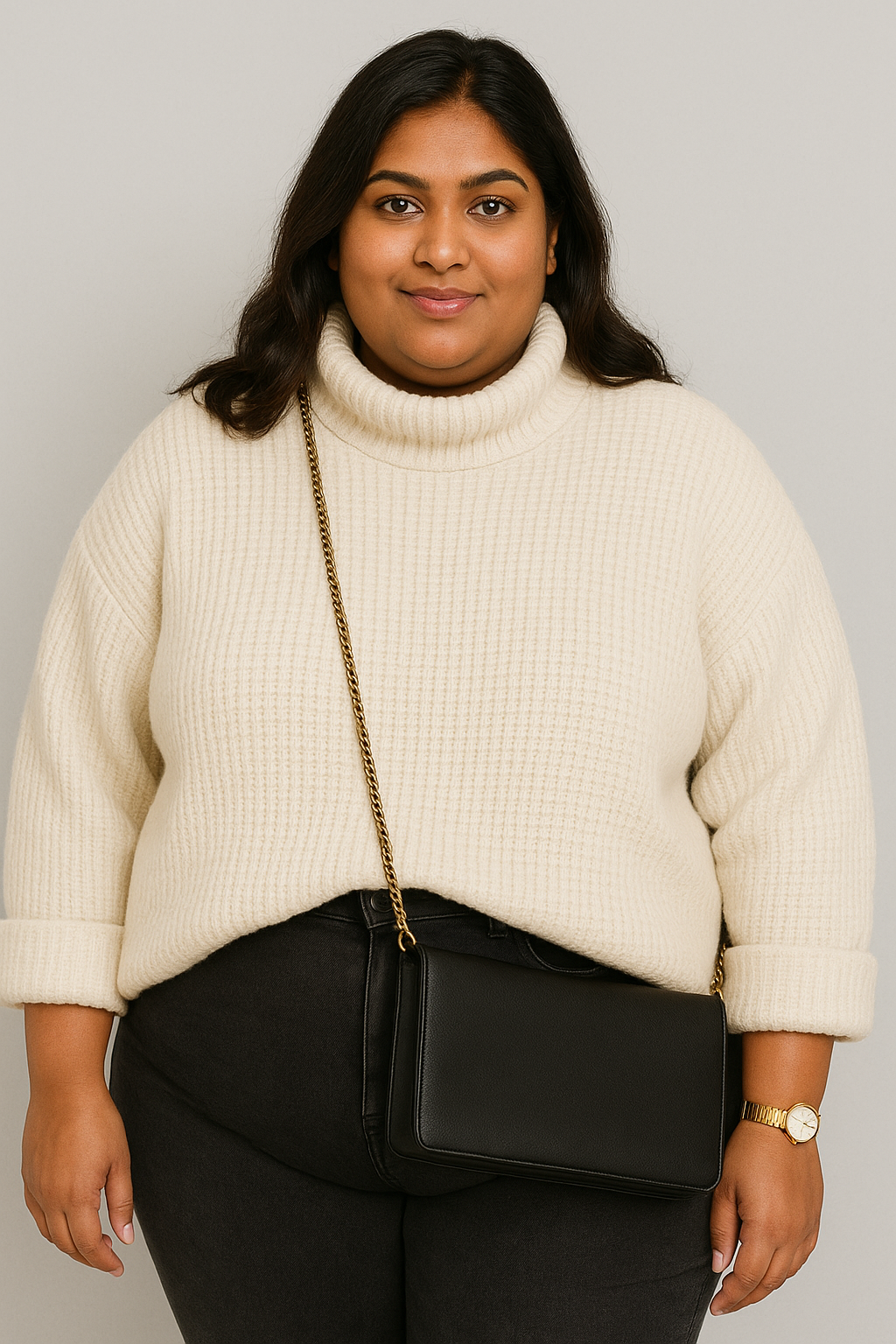 Turtleneck loose sweater ladies sweater