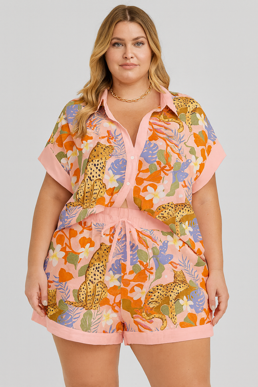 Women's Printed Pajamas Home Wear Casual Suit