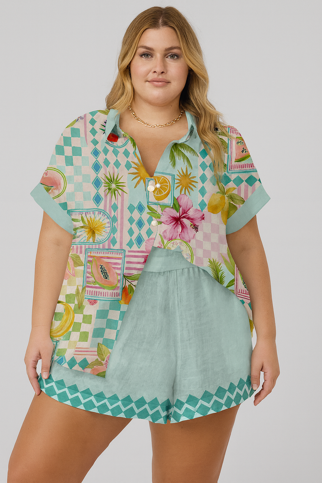 Women's Printed Pajamas Home Wear Casual Suit