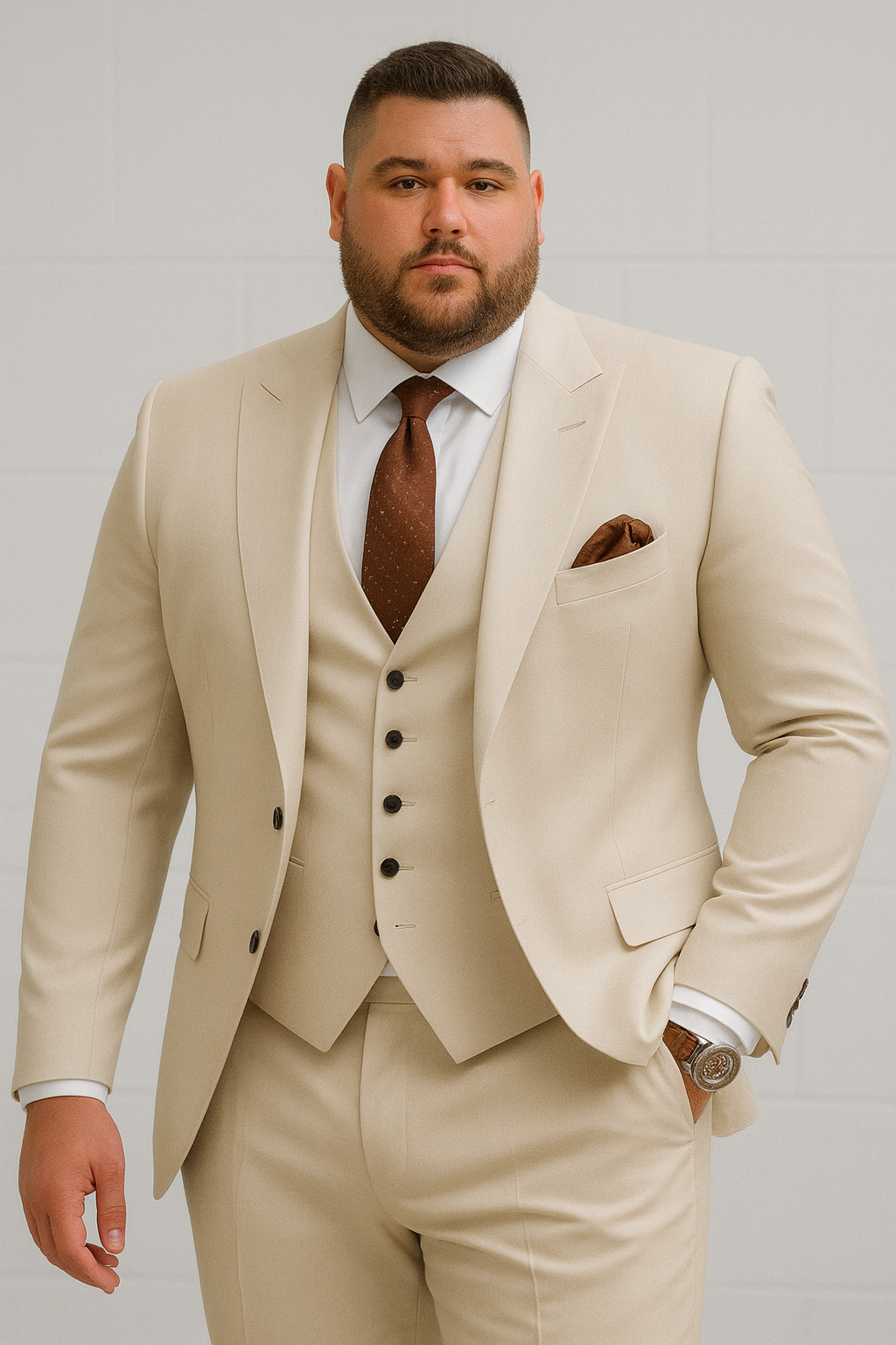 Chic Men's Casual Business Wedding Three-piece Suit