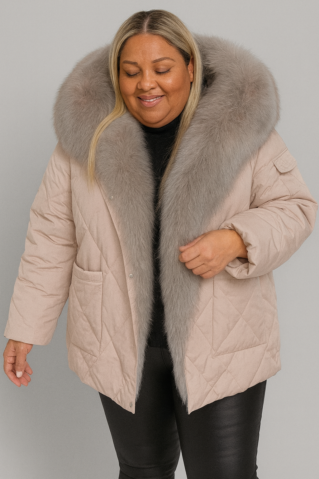 Fashion Women's Wear Mid-length Hooded Cotton Jacket