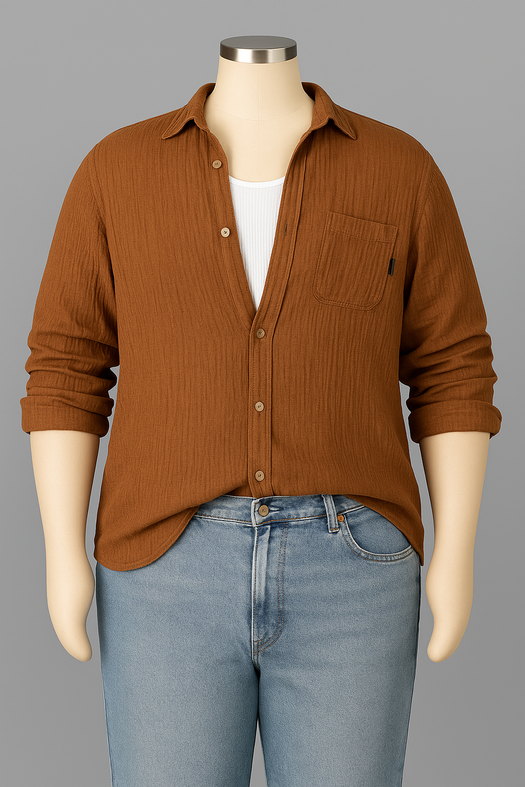 Men's Solid Color European And American Shirt