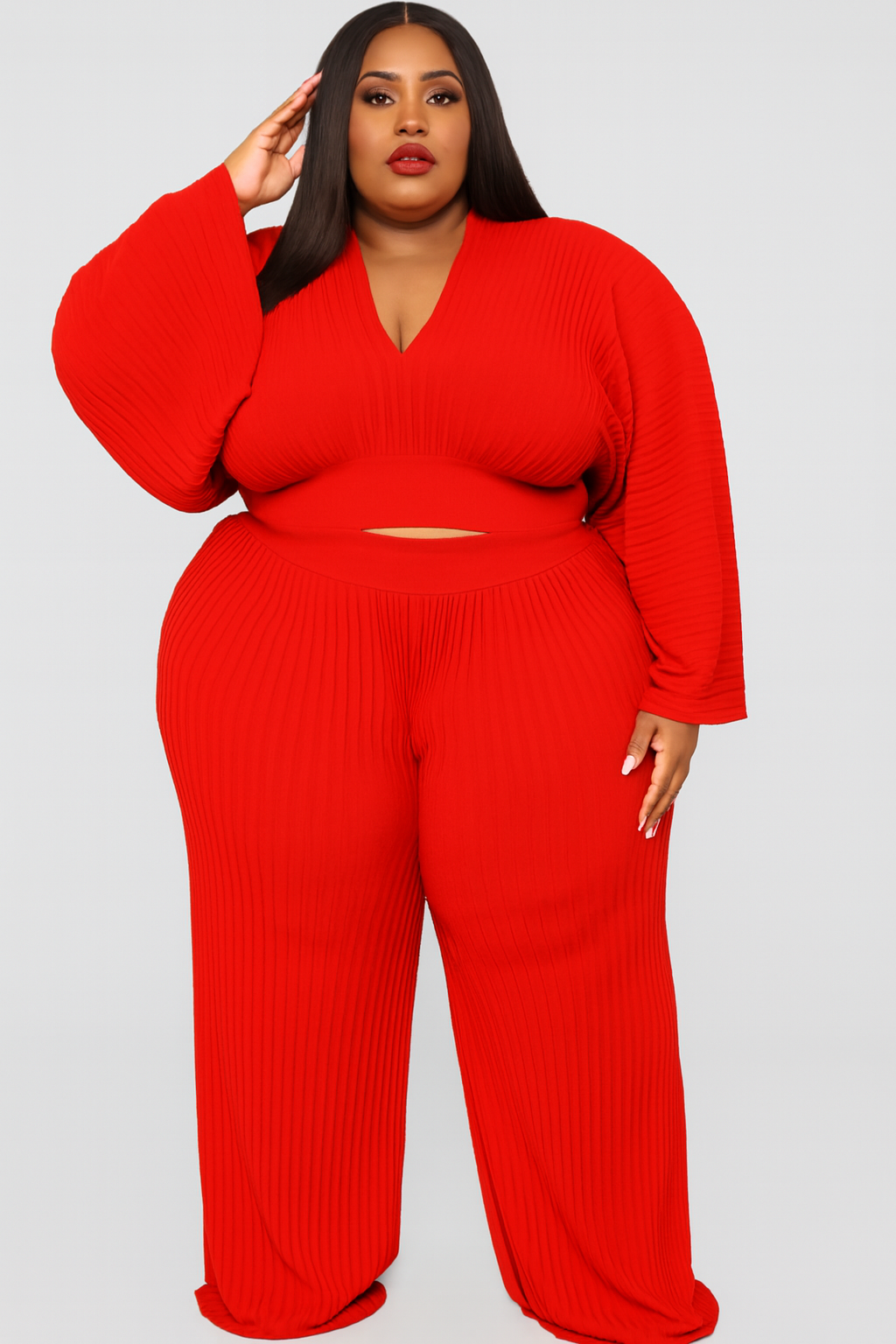 Top Wide Leg Trousers Two-piece Set