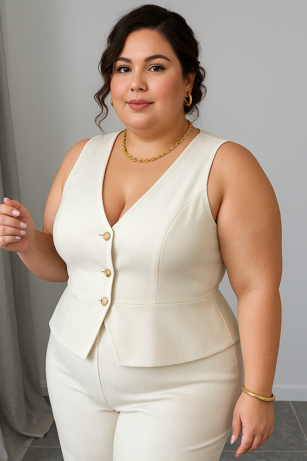 Sleeveless Vest High Waist Trousers Two-piece Set