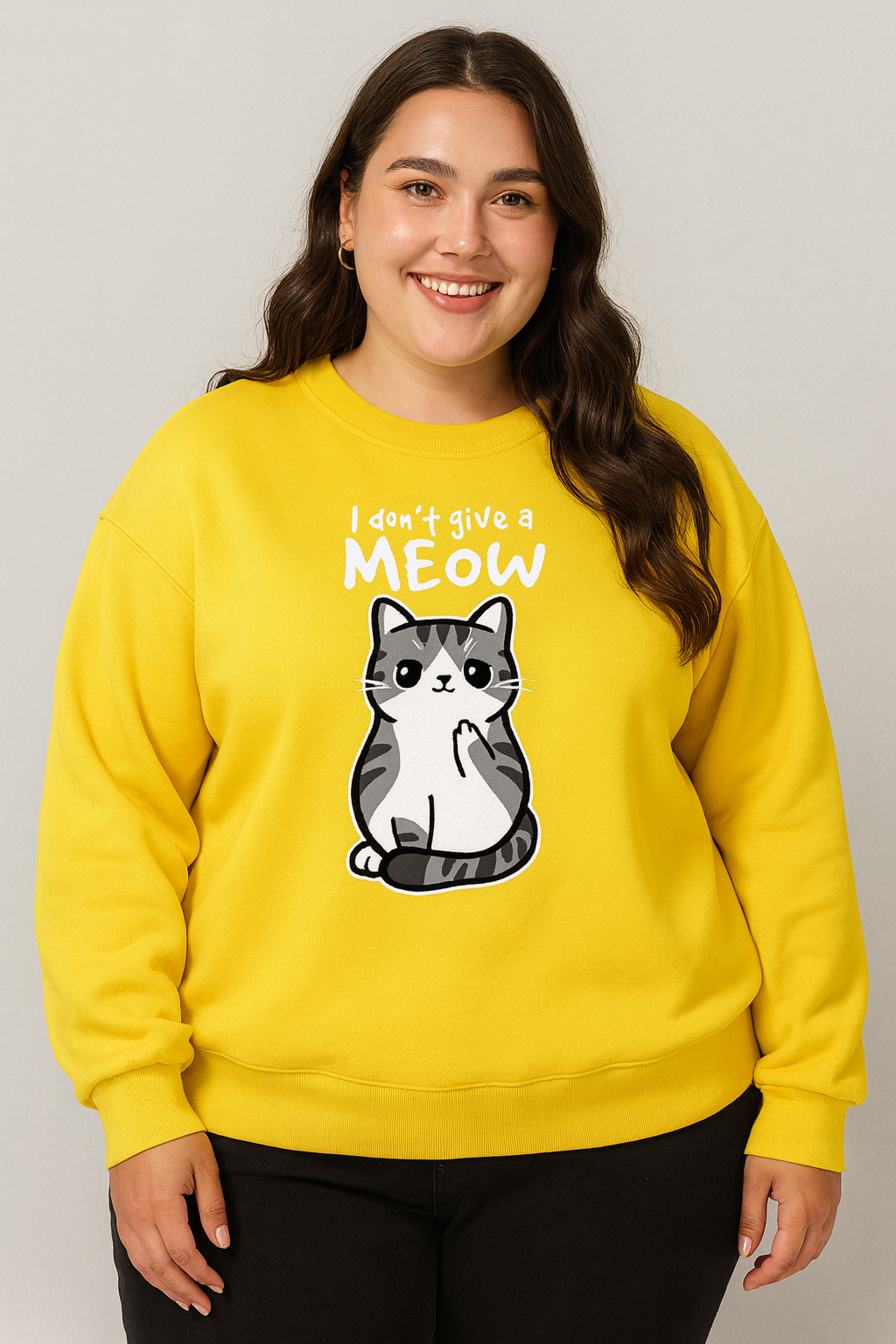 Cartoon Kitten Pattern Sweater European Size