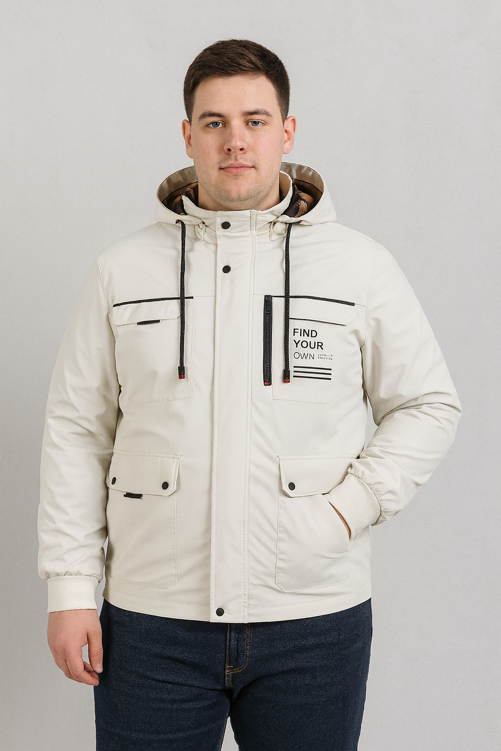 Lightweight Men's Jacket With Hood For Outdoor, Travel, Hiking, Windbreaker, Versatile, Stylish Design