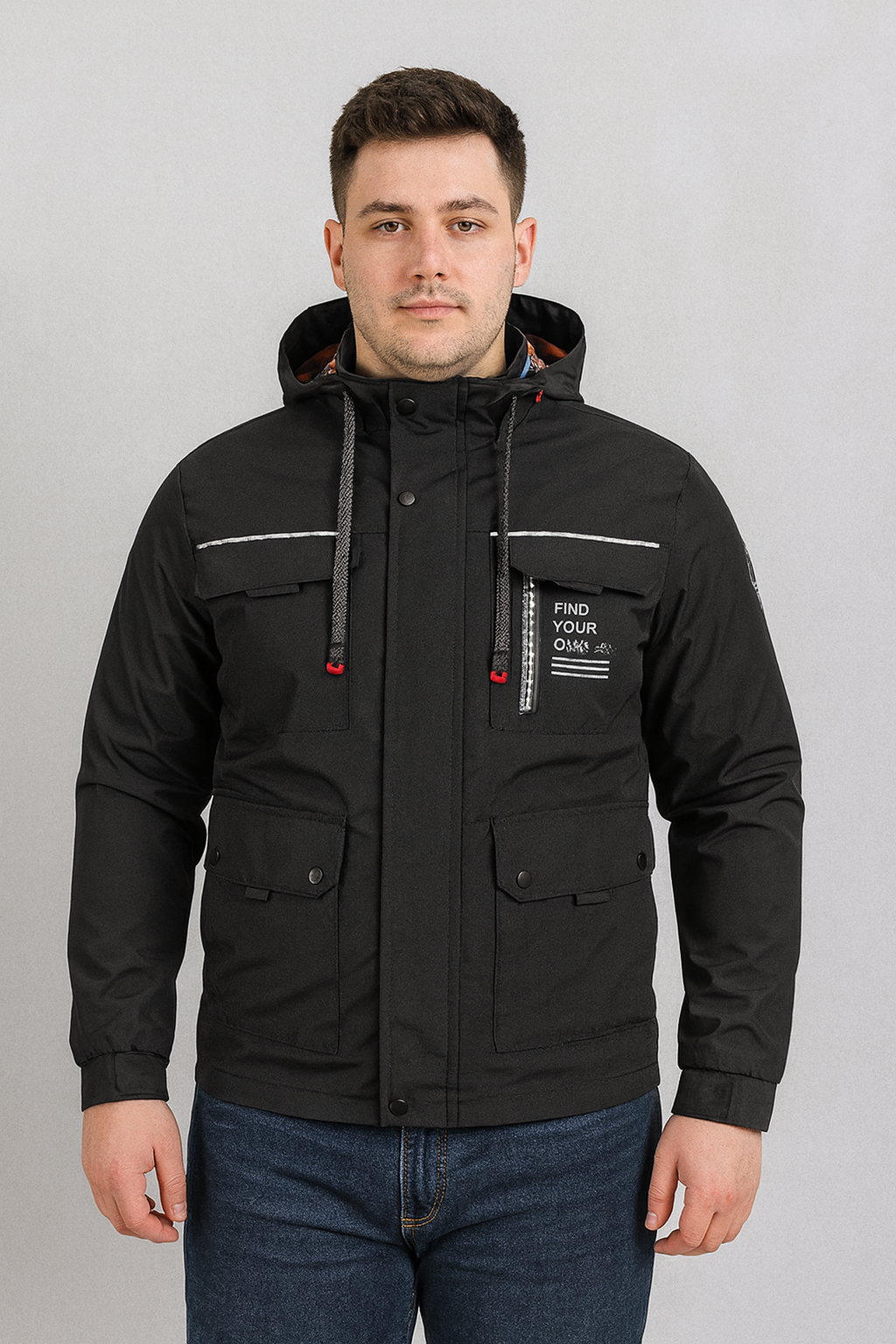 Lightweight Men's Jacket With Hood For Outdoor, Travel, Hiking, Windbreaker, Versatile, Stylish Design