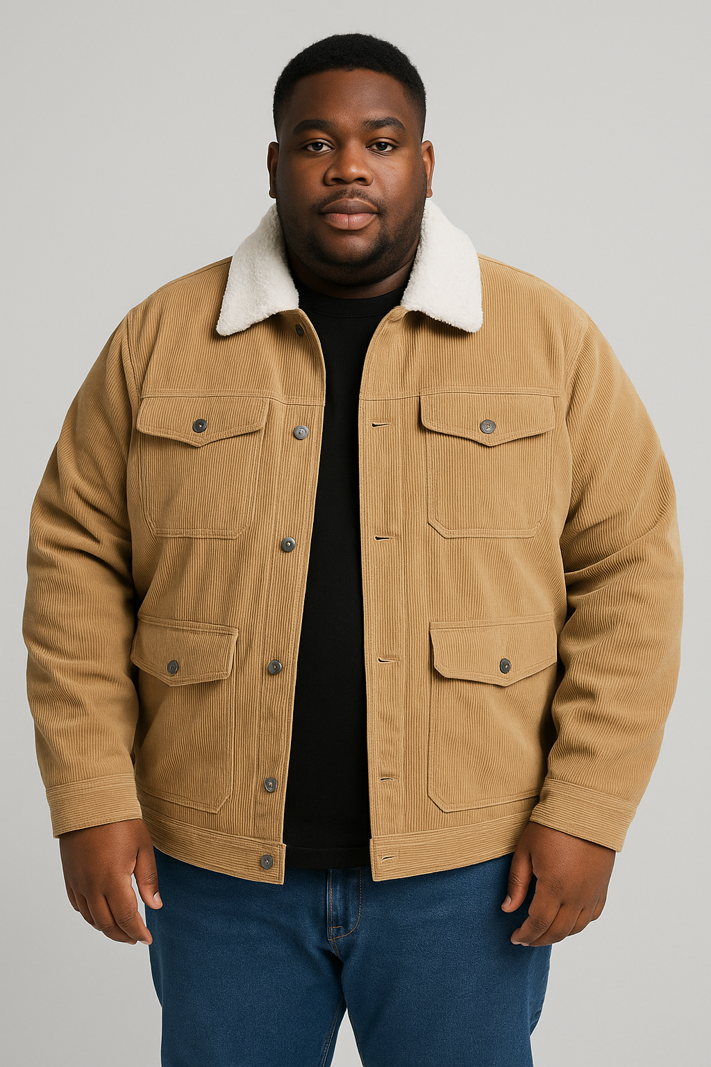 Fleece-lined Thick Fashion Sheep Corduroy Coat